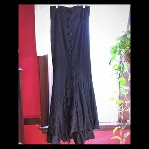 Gothic Brocade Corset Fishtail Skirt